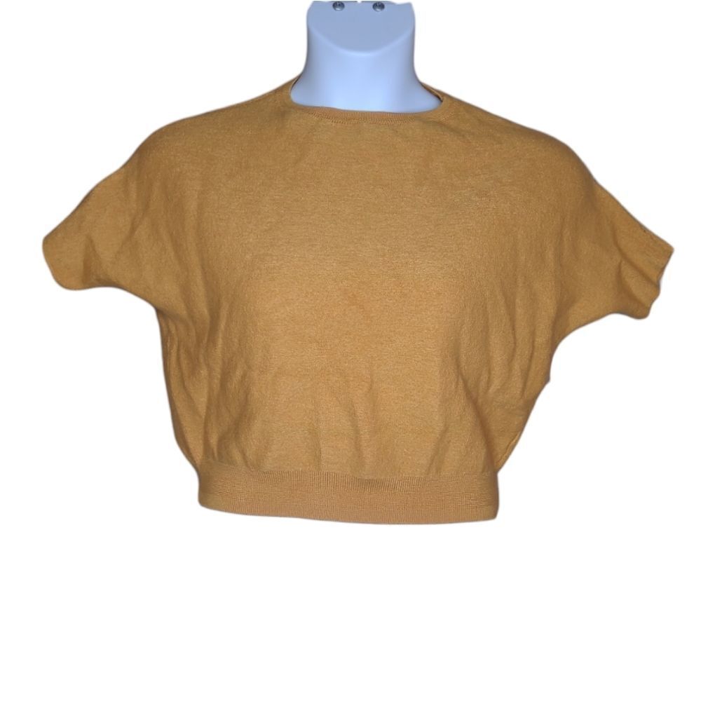 THE RESET R Label gold essential pullover short sleeve sweater S/M